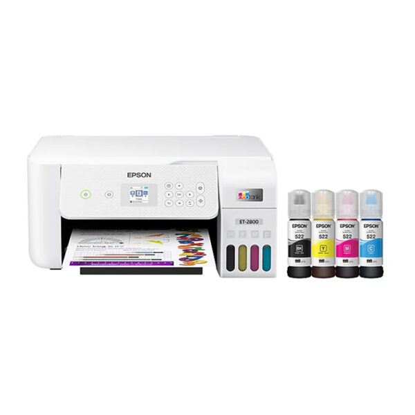 Epson EcoTank ET-2800 Wireless Color Inkjet Printer, All-In-One Supertank, Print, Scan, Copy